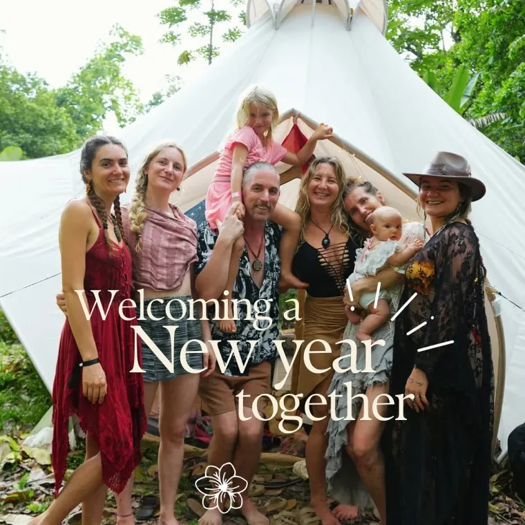 Welcoming the new year together at the tent