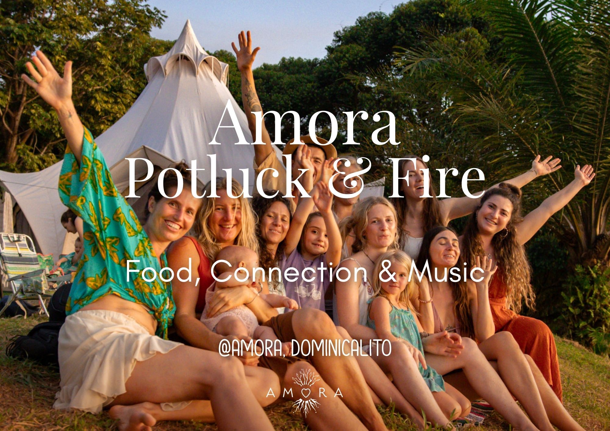 Enjoy our weekly potluck at Amora Regerative Community